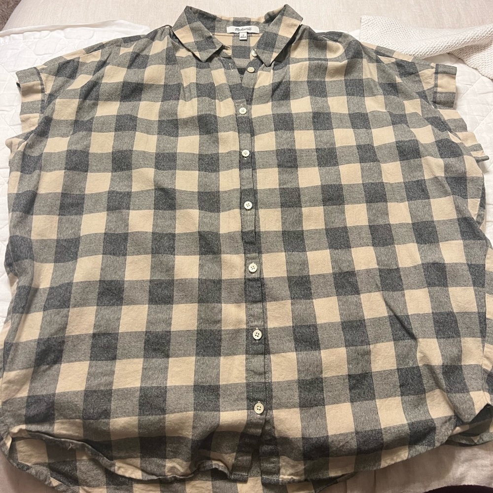 Plaid Madewell collared flannel top